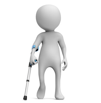3D white people. Injury