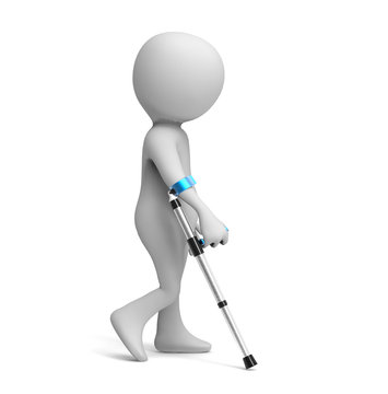 3D white people. Injury