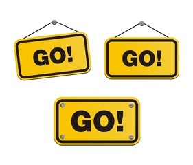 go - yellow signs