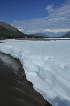 The permanent ice fields in the tideway of the Yakut river.