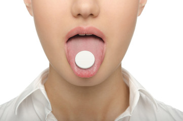 Big tablet on the tongue women