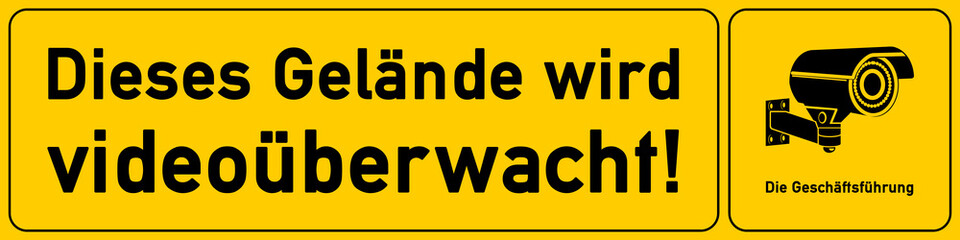 Naklejka na ściany i meble Gelände - Hinweisschild Videoueberwachung - g525 - vu18