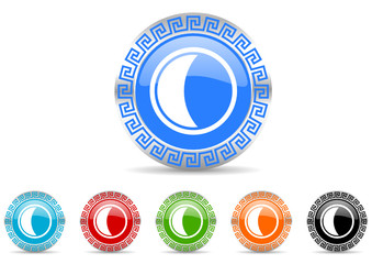 moon icon vector set