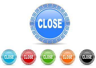 close icon vector set