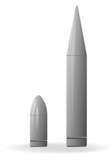 Set of bullets on white background