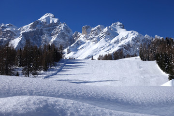 Fototapeta premium Some views of Dolomiti Alps Italy during winter time..