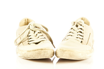 modern  sport shoes on white background