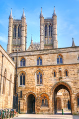 Fototapeta na wymiar Plac Zamkowy i Katedra w Lincoln