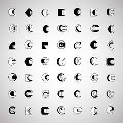 Unusual Letters Set - Isolated On Gray Background