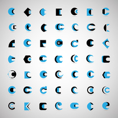 Unusual Letters Set - Isolated On Gray Background