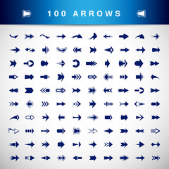 Fototapeta na wymiar Arrow Icons Set - Isolated On Gray Background