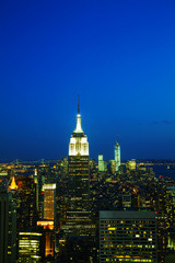 Plakat New York City cityscape in the night