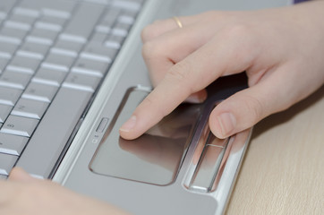 Laptop in use