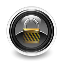 padlock glossy icon