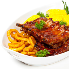 Grilled pork ribs