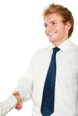 Handshake , isolated on white background.