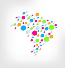 Brasil Circle Map Logo Vector