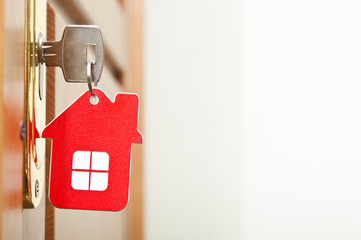 Symbol of the house and stick the key in the keyhole