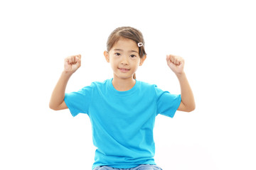 ガッツポーズの女の子