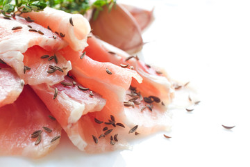 Marinated pork belly with spices