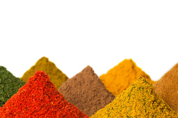 Spices on a white background