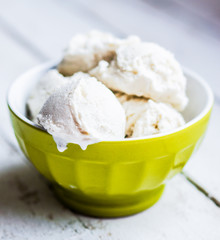 Vanilla ice-cream on white background