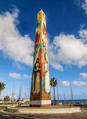 Malecon Obelisk at Santo Domingo, Dominican Republic - obrazy, fototapety, plakaty