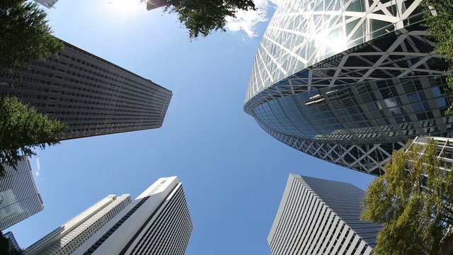 新宿高層ビル街イメージ  （魚眼撮影）