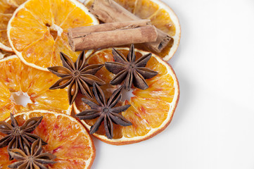 Orange and spices background