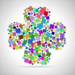 Abstract multicolored four leaf