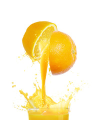 Orange juice splashing