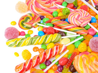 Fototapeta na wymiar Different colorful fruit candy close-up