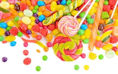 Foto auf Alu-Dibond Different colorful fruit candy close-up © Africa Studio