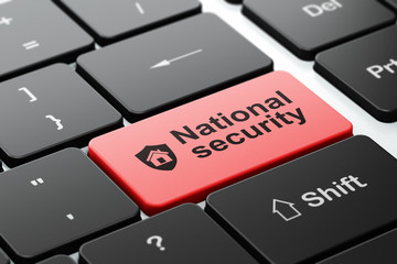 Safety concept: Shield and National Security on computer