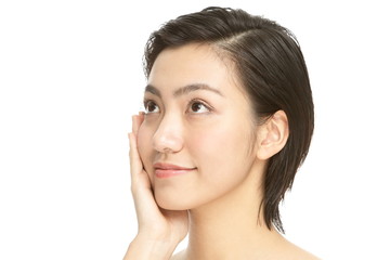 Fototapeta premium 女性,ビューティー,白バック