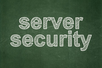 Privacy concept: Server Security on chalkboard background