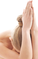 Obraz premium Beautiful caucasian naked woman's body.