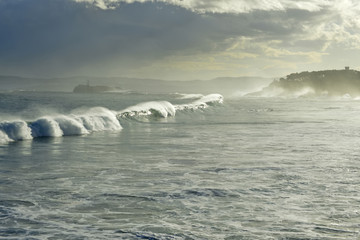Waves in the bay of Santander Spain