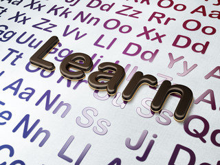 Education concept: Learn on Alphabet background