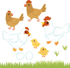 鶏とヒヨコ