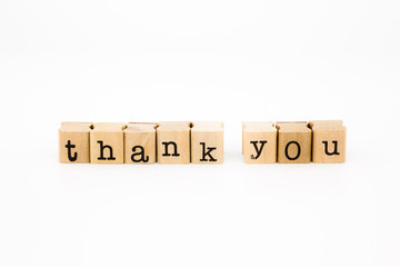 thank you wording isolate on white background