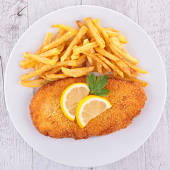 breaded fish and french fries