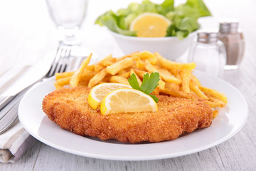 breaded fish and french fries