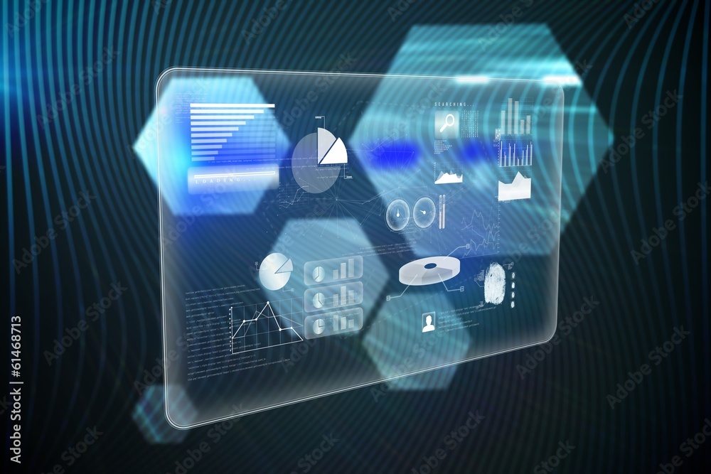 Poster Composite image of abstract technology interface