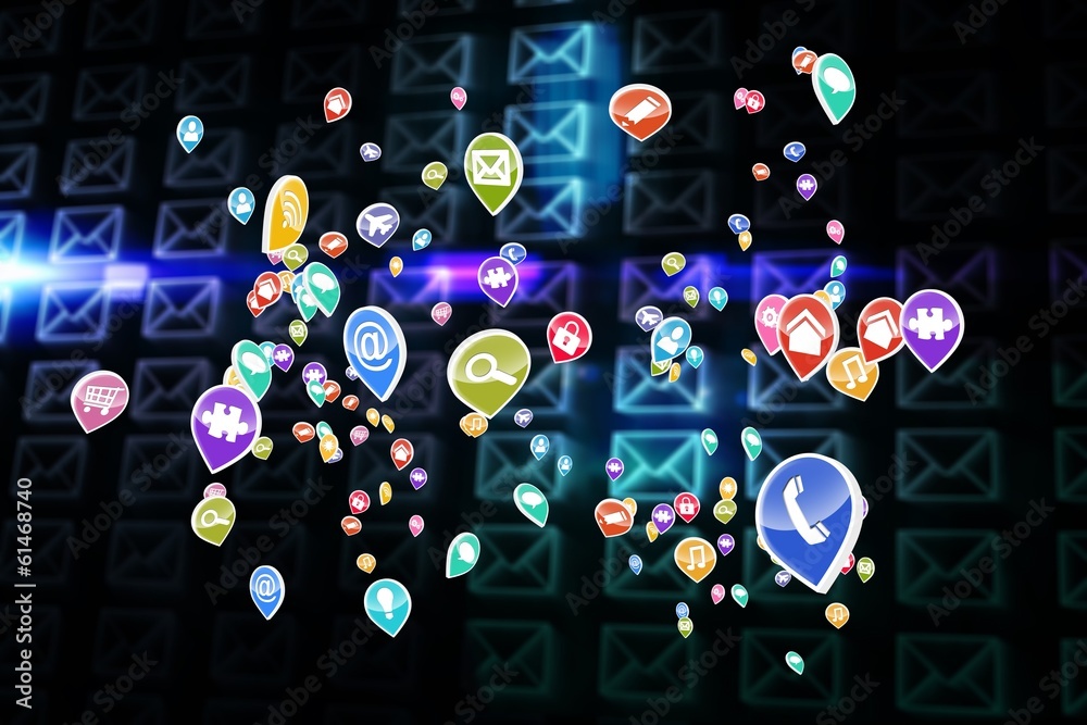 Poster Composite image of colourful computer applications