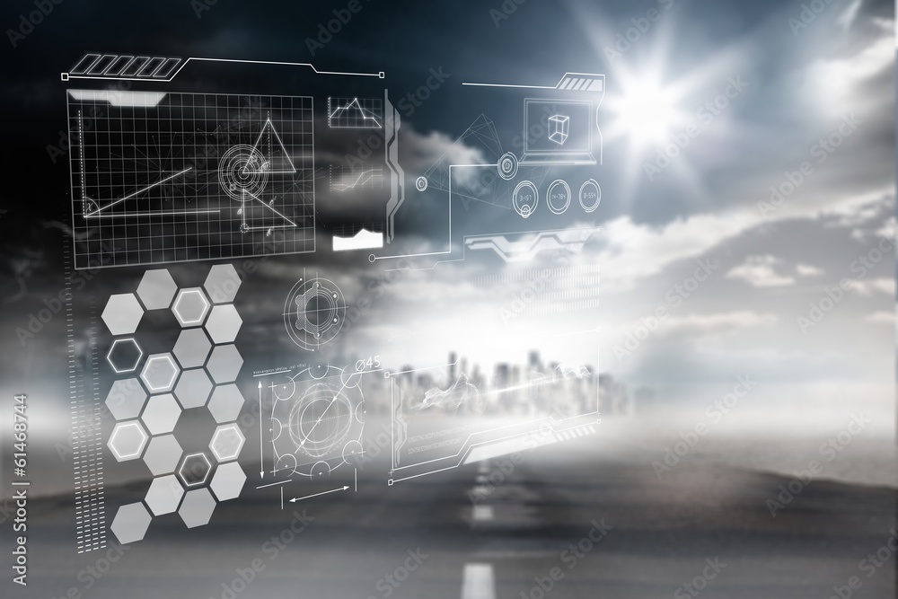 Poster Composite image of technology interface