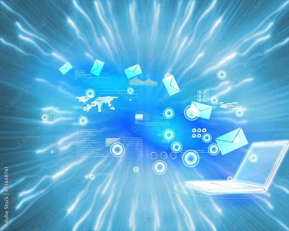 Poster Composite image of email communication background