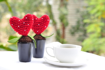 black coffee and heart shape