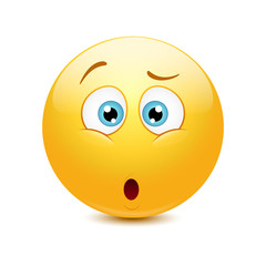 Confused emoticon on a white background.