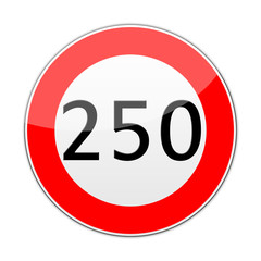 Verkehrszeichen 250 kmh